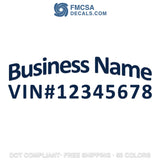 arched business name with vin number decal