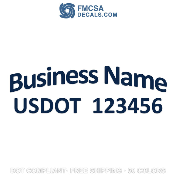 arched business name with usdot decal