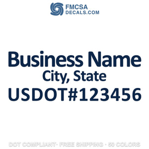 business name, city & usdot number decal