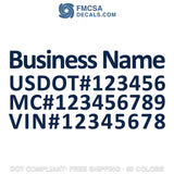 business name usdot mc vin vinyl lettering decal