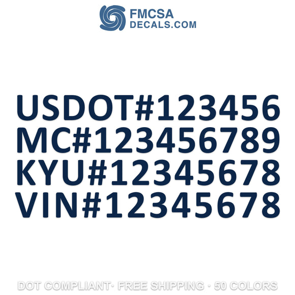 usdot mc kyu vin number decal sticker