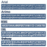 Arched Company Name Decal + 3 Regulation Lines (Set of 2)