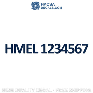 hmel number decal