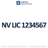 NV LIC number decal