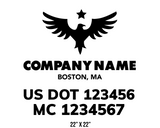 company name truck decal eagle star and usdot mc patriotic