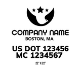 company name truck decal eagle stars and usdot mc patriotic