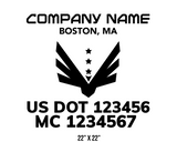 company name truck decal eagle stars and usdot mc patriotic