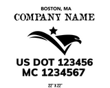 company name truck decal eagle star and usdot mc patriotic