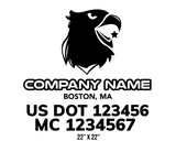 company name truck decal eagle star and usdot mc patriotic