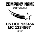 company name truck decal star and usdot mc patriotic