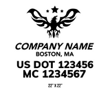 company name truck decal tribal eagle stars and usdot mc patriotic