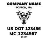 company name truck decal tribal eagle and usdot mc patriotic