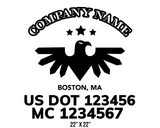 company name truck decal eagle stars and usdot mc patriotic