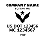 company name truck decal eagle star and usdot mc patriotic