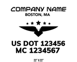 company name truck decal eagle stars and usdot mc patriotic