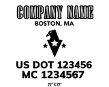 company name truck decal eagle stars and usdot mc patriotic