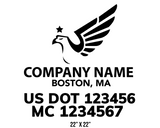 company name truck decal eagle star and usdot mc patriotic