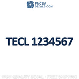 TECL number decal