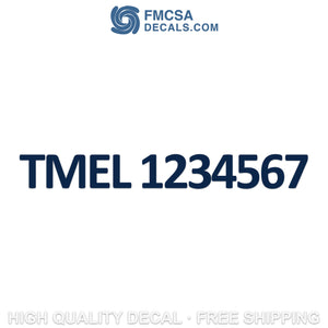 TMEL number decal