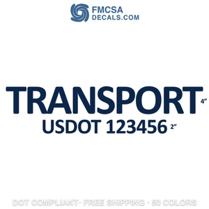 transport company name with usdot decal