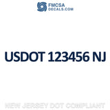 New Jersey usdot decal