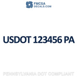 Pennsylvania usdot decals