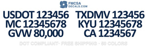 usdot mc gvw txdmv kyu ca number decal