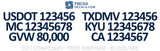 usdot mc gvw txdmv kyu ca number decal