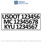 usdot mc kyu magnetic sign