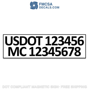 usdot & mc magnetic sign