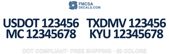 usdot mc txdmv kyu number decal